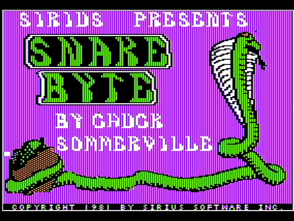 Title Screen of Snake Byte for Apple II
